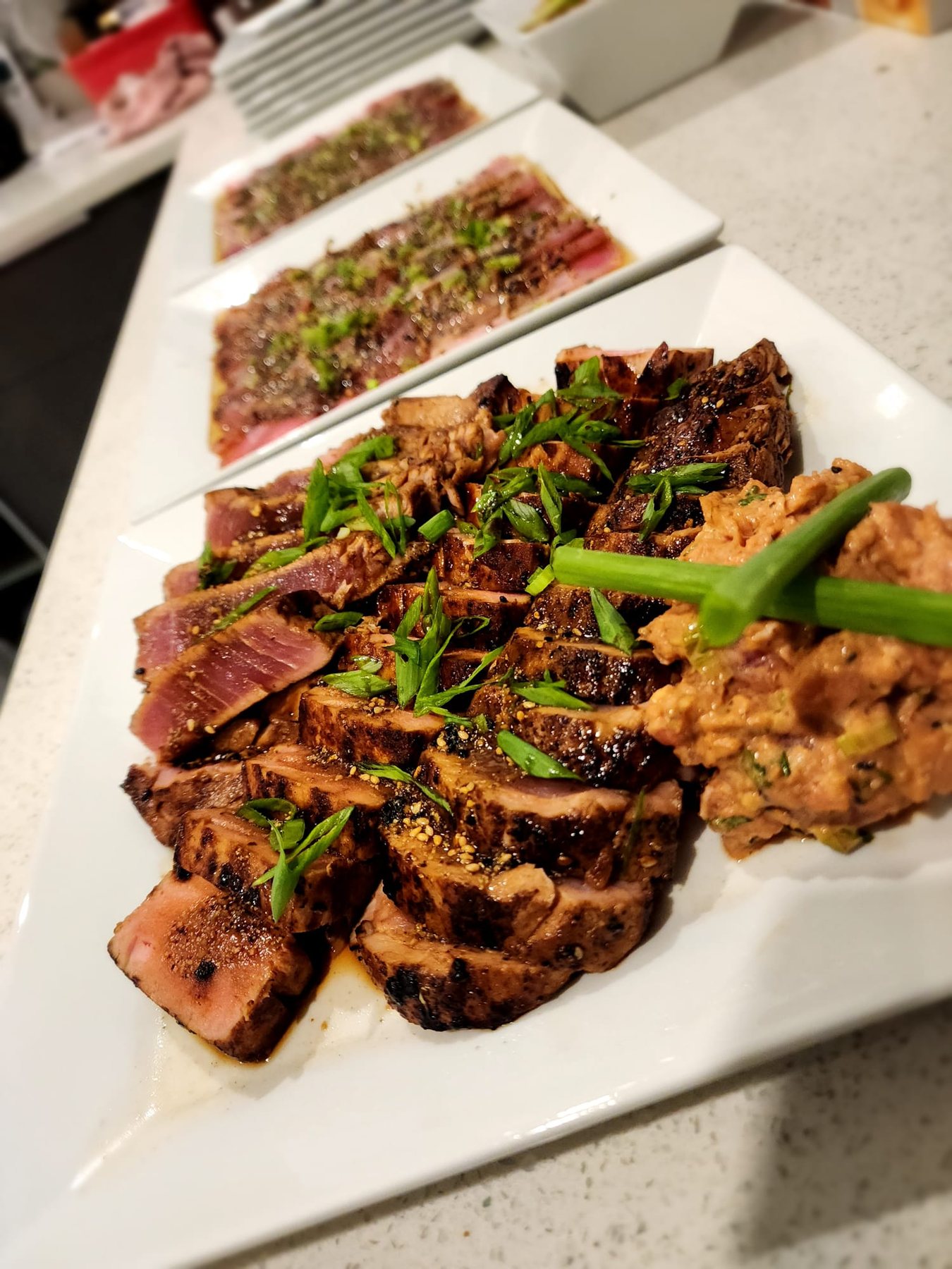 Japanese seared tuna prepared by Chef Hassan
